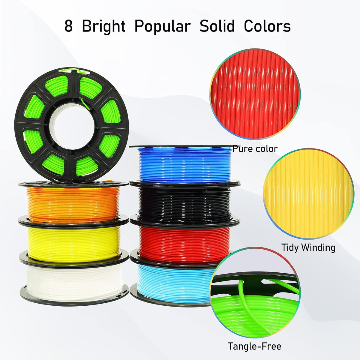 Paquete de filamento de impresora 3D de 1,75 mm de Bblife, 8 carret...