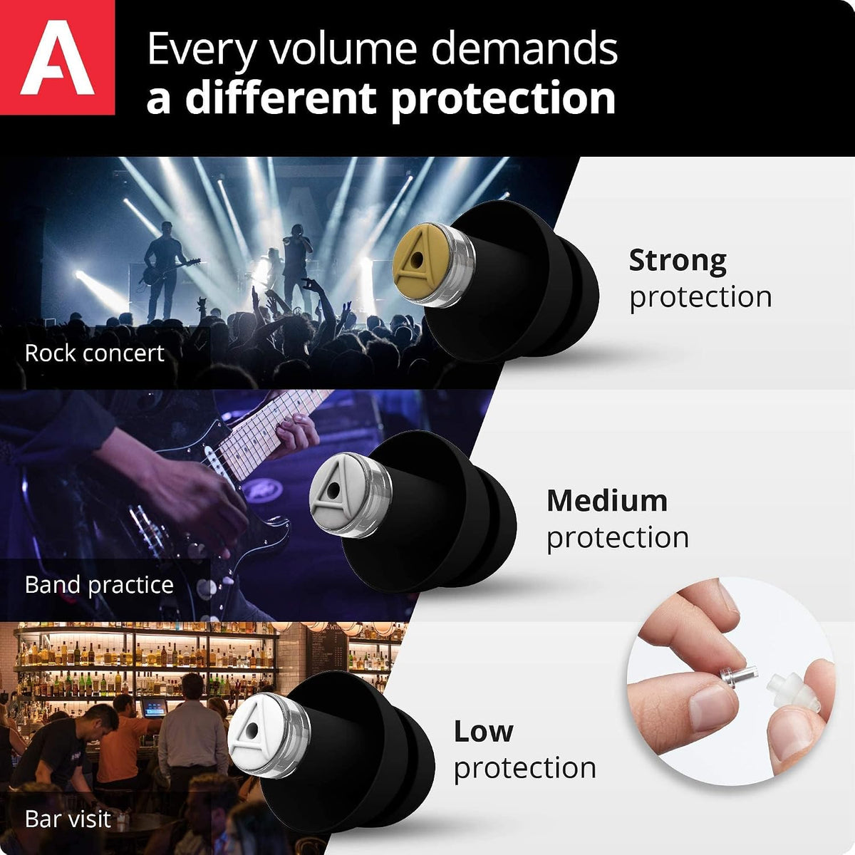 Alpine MusicSafe Pro - Tapones de alta fidelidad para músicos - 3 j...