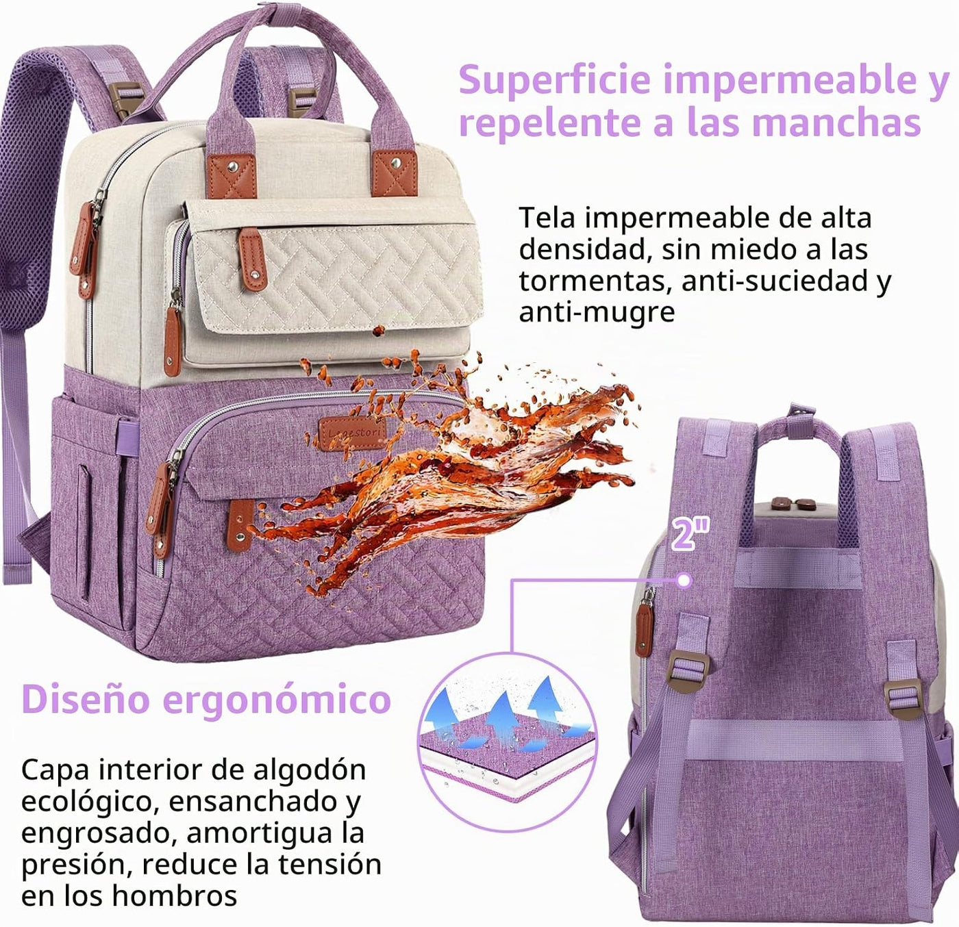 Mochila para pañales, bolsas de bebé unisex grandes para niños y ni...
