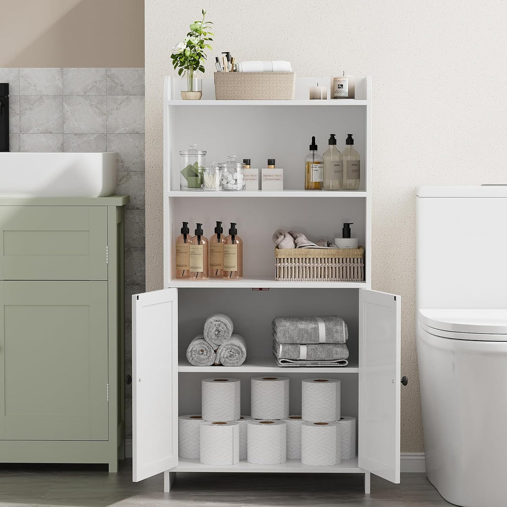 Homhedy Armario de almacenamiento de baño pequeño, almacenamiento i...