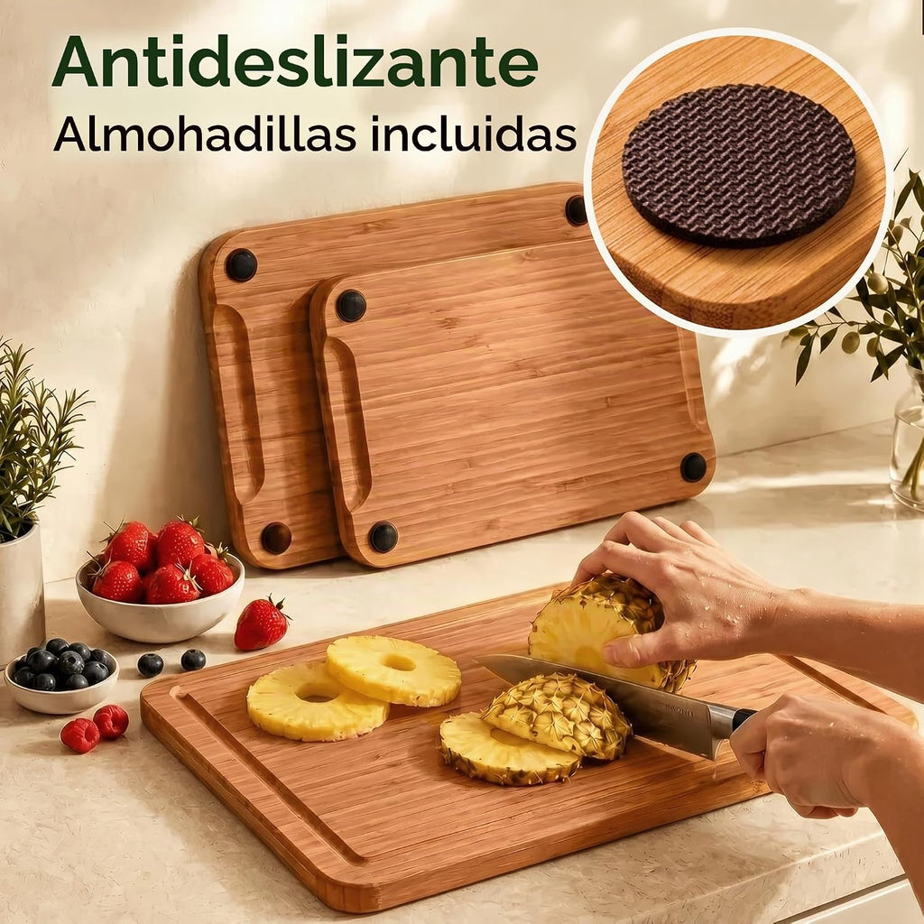 Juego de tablas de cortar de madera de 3 piezas \u2013 Tabla de cor...