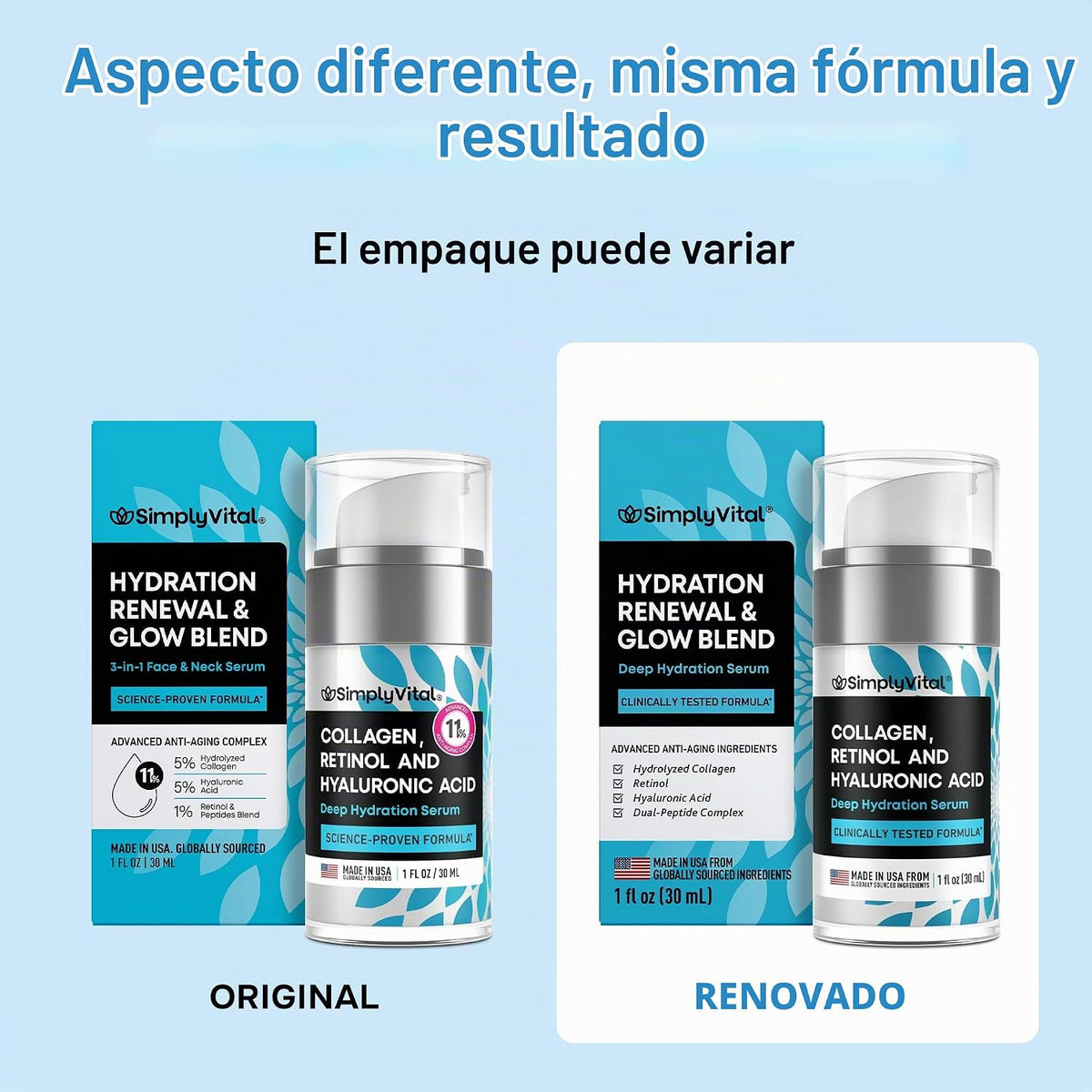 Suero facial de colágeno retinol - Hidratante antienvejecimiento pa...