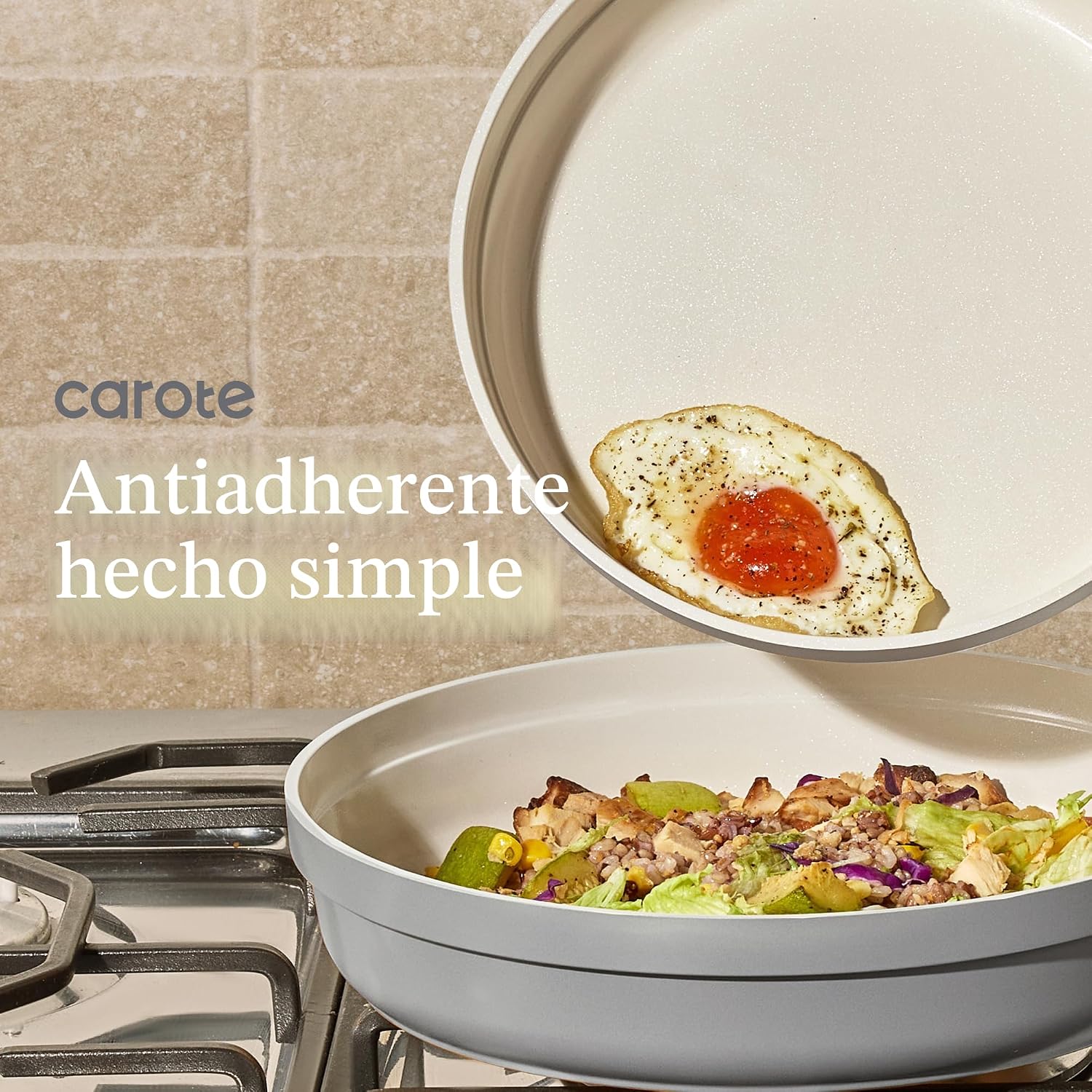 Carote Juego de 20 utensilios de cocina de cerámica con asas desmon...