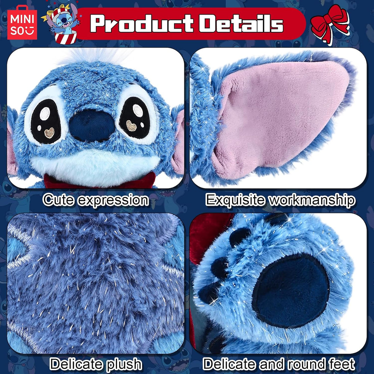 MINISO Disney Stitch - Peluche de 10 pulgadas, colección Lilo&amp;S...