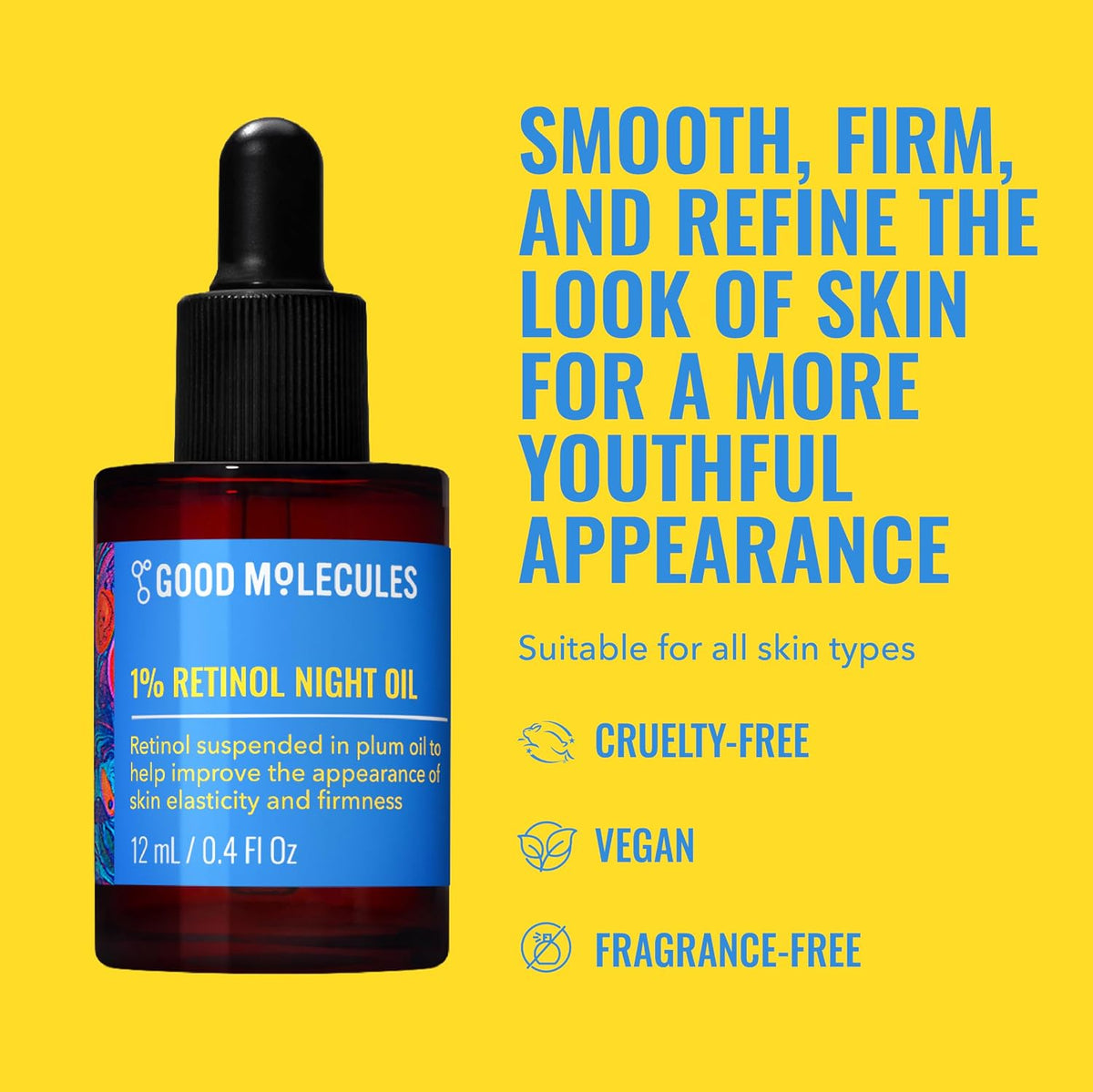 Good Molecules 1% Retinol Night Oil, aceite facial de retinol con a...