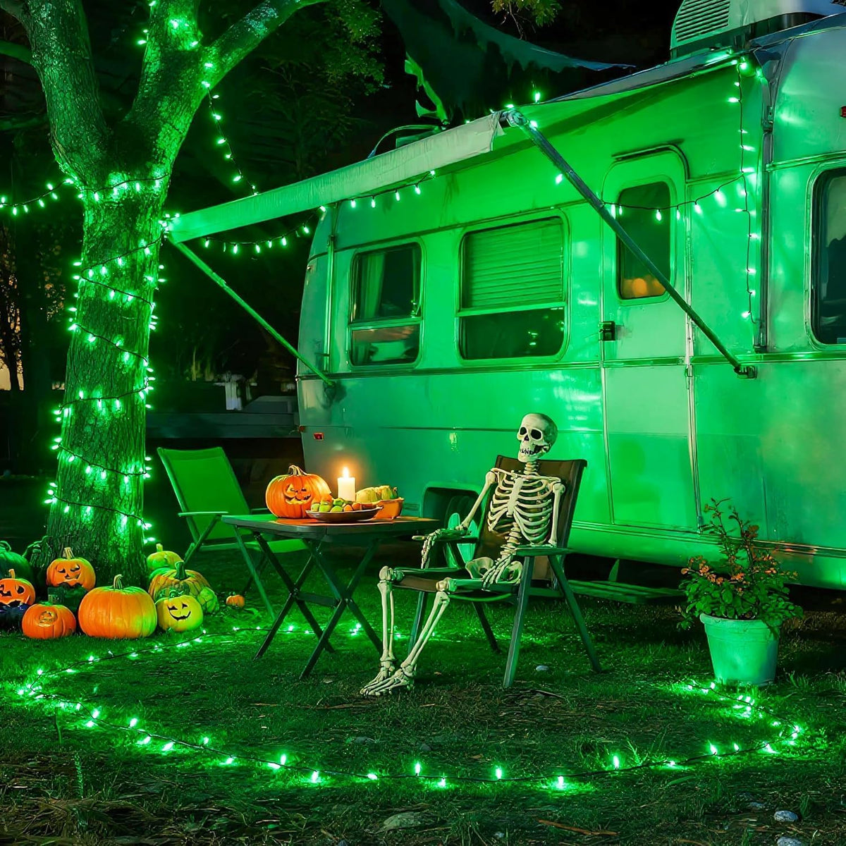JMEXSUSS 250 luces LED de Navidad verdes, luces de Halloween de 91....