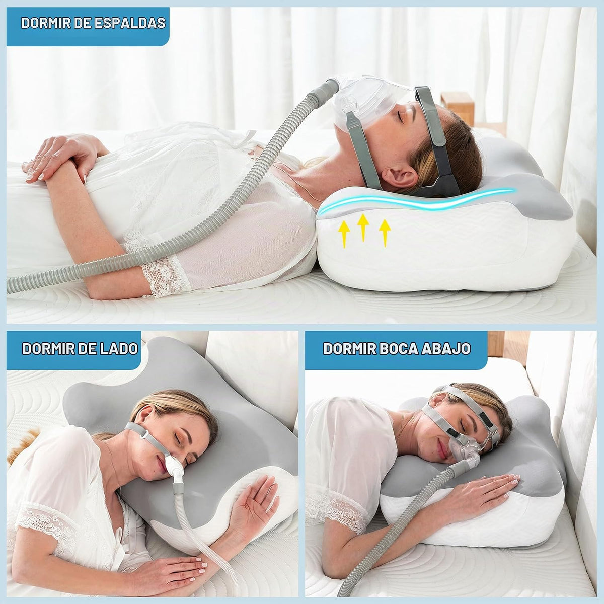 Elviros Almohada cervical para aliviar el dolor de cuello, almohada...