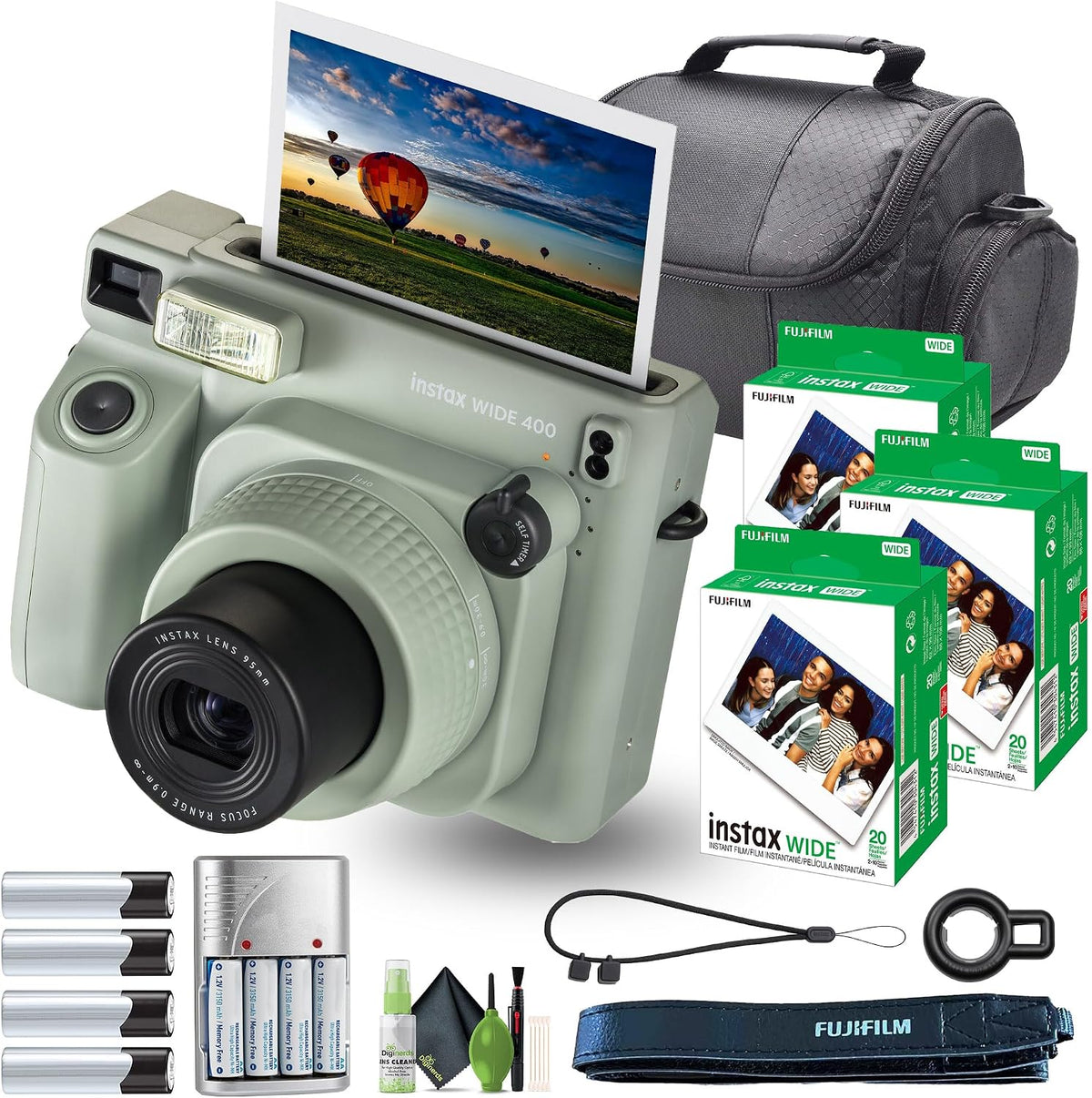 Paquete de cámara Fujifilm Instax Wide 400 de película instantánea...