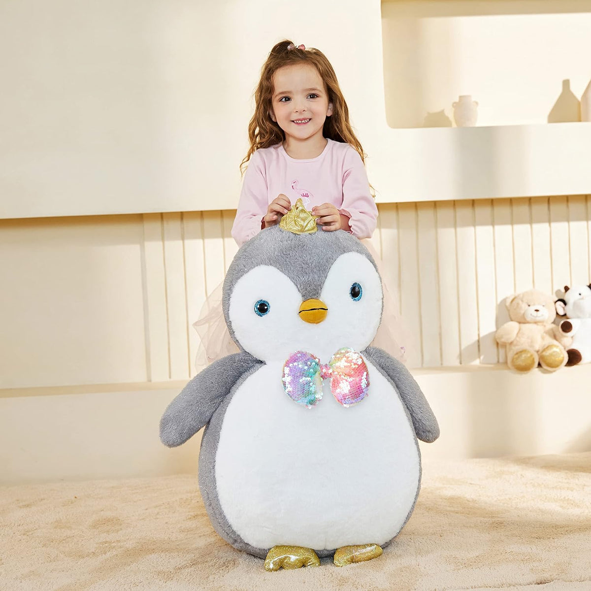 EARTHSOUND - Peluche gigante de pingüino de felpa de tamaño grande,...