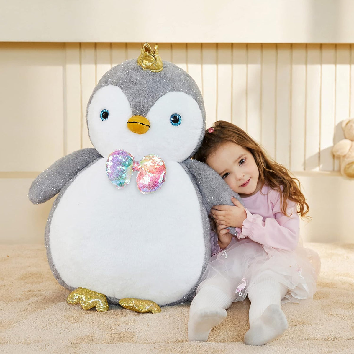 EARTHSOUND - Peluche gigante de pingüino de felpa de tamaño grande,...