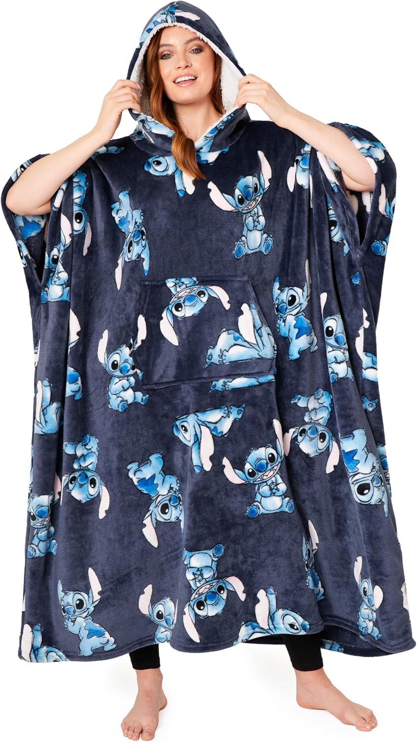 Disney Manta con Capucha de Stitch para Mujeres y Adolescentes - Po...