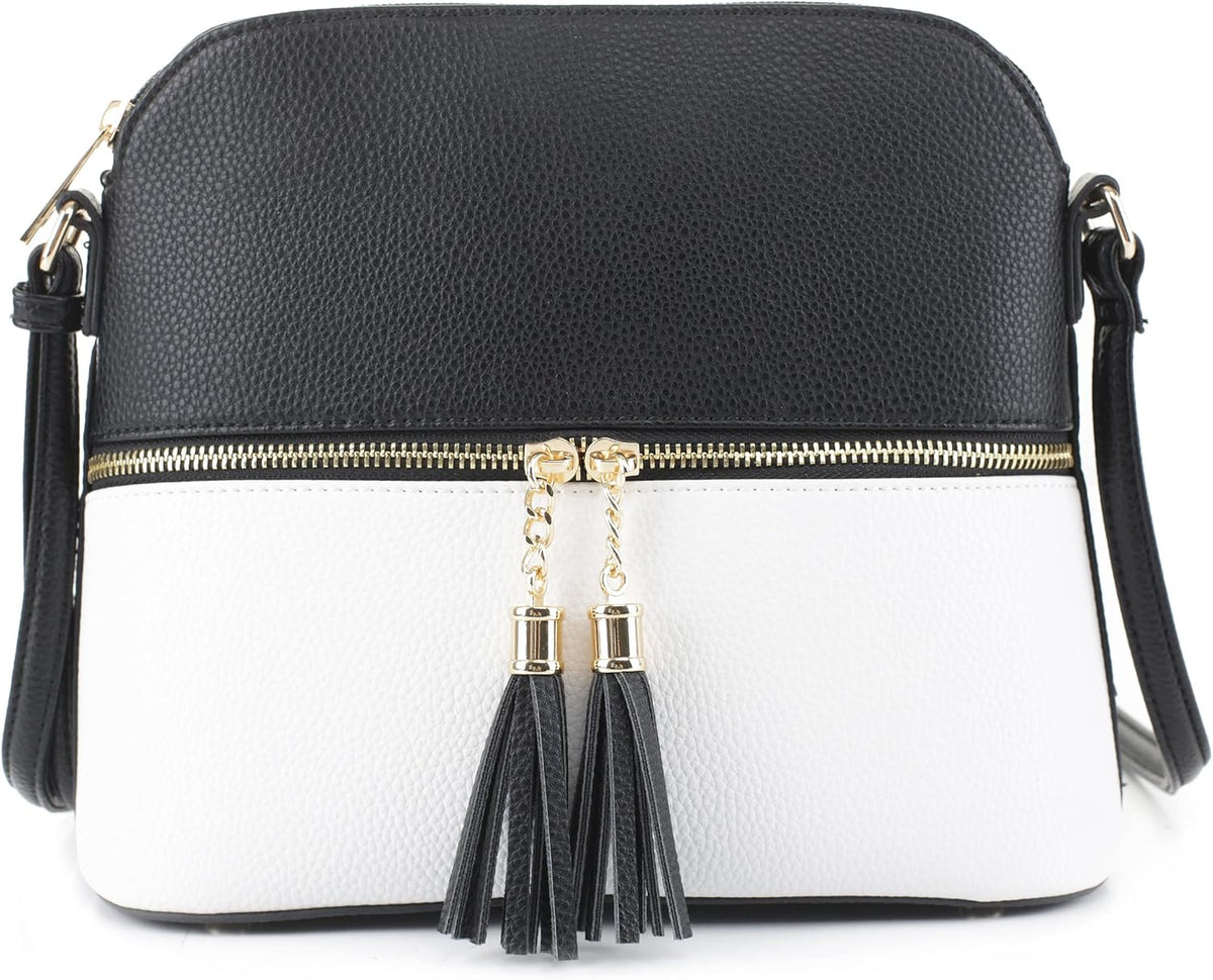 SG SUGU - Bolsa cruzada Lunar ligera y de tamaño mediano, forma de...