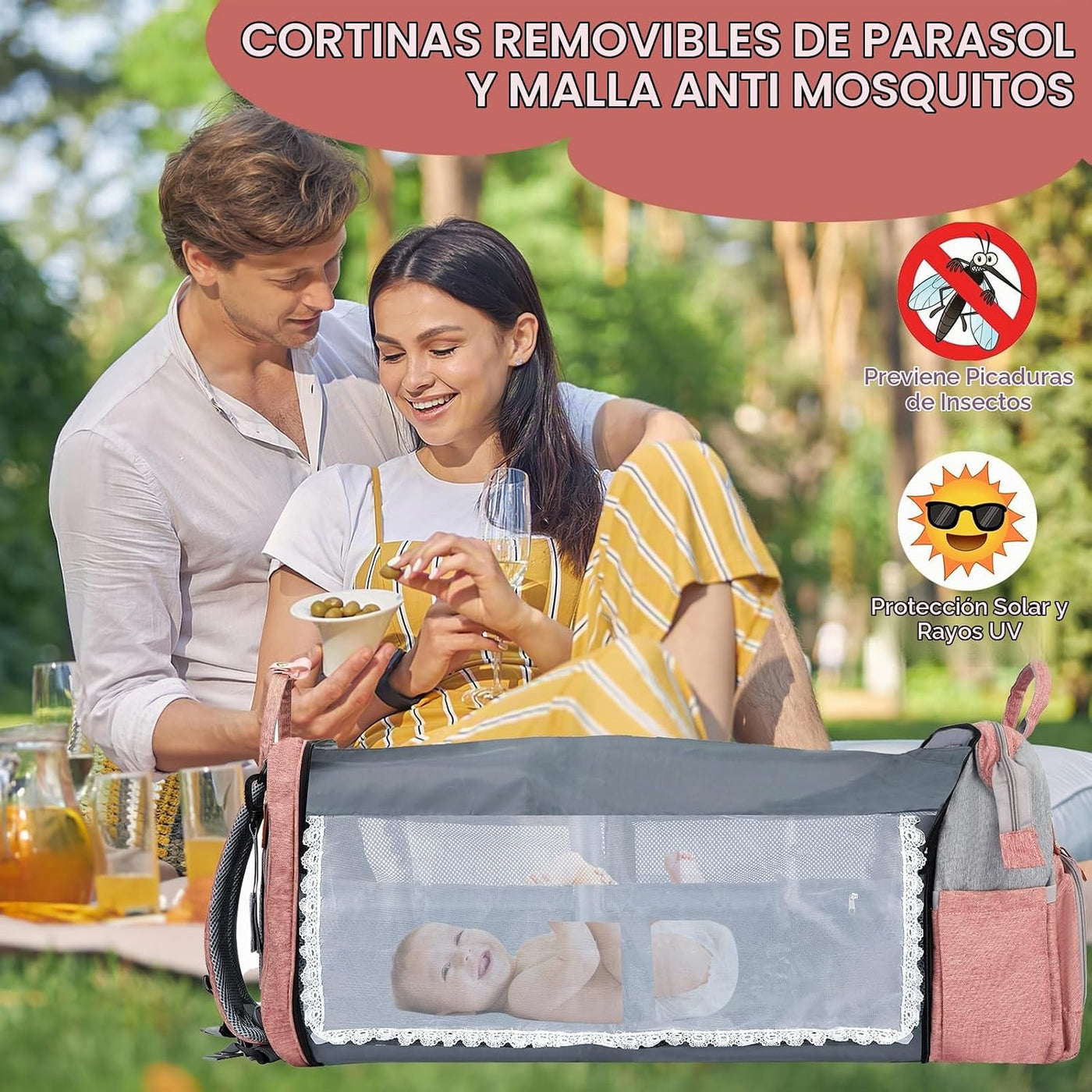 Mochila de Pañales, Mochila de Pañales para Bebé, Gran Capacidad Mu...