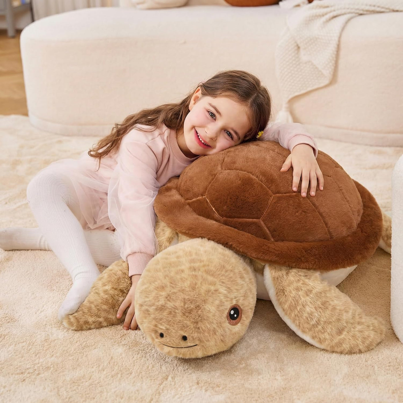 IKASA Juguete de peluche de tortuga marina gigante, juguetes suaves...