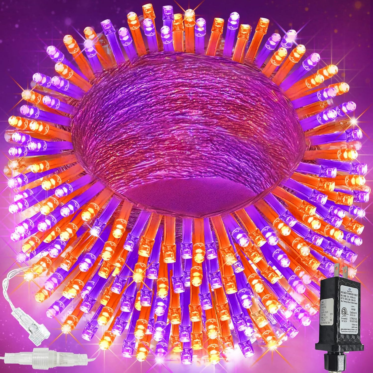 Guirnalda de 200 luces LED conectables, luces de Navidad de 66 pies...