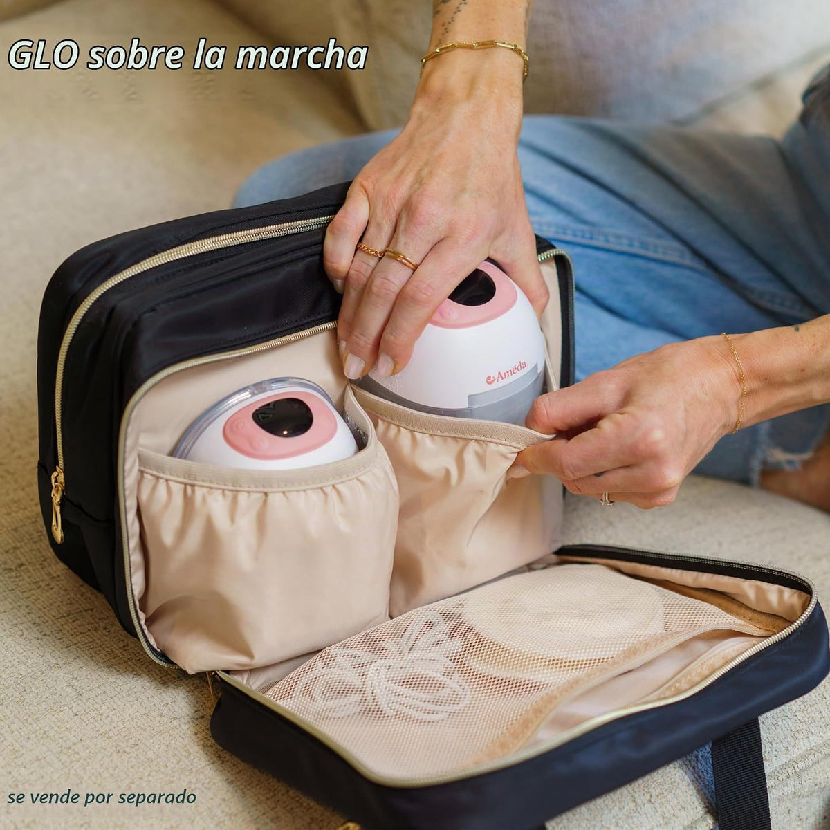 Ameda GLO - Extractor de leche portátil | Manos libres | Grado hosp...