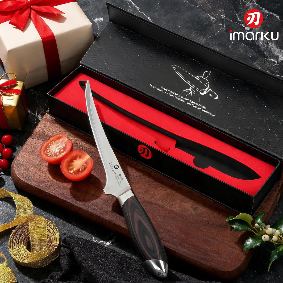 imarku Cuchillo de filete de 8 pulgadas, cuchillo afilado para desh...