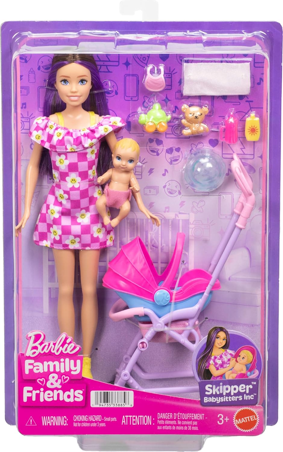Barbie Skipper Babysitters Inc. Juego con muñeca morena | Muñeca de...