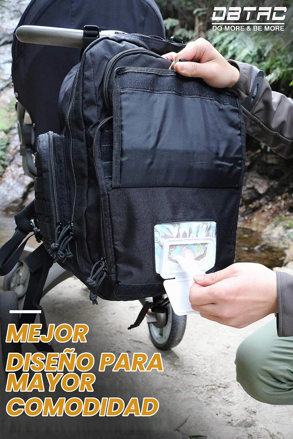 Mochila para pañales para papá DBTAC, bolsa grande de pañales para...
