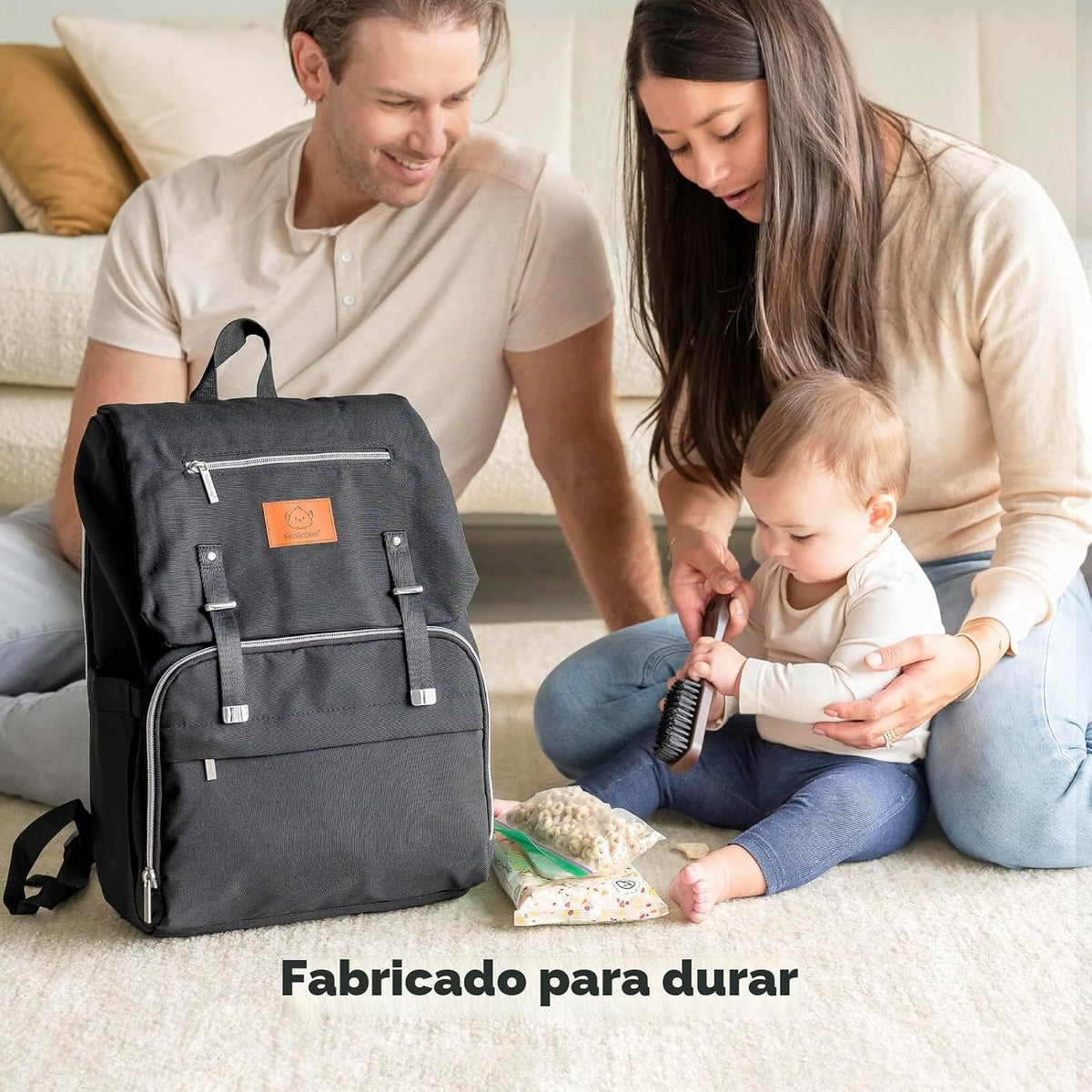 KeaBabies Mochila para pañales para bebé con cambiador, grande (gri...