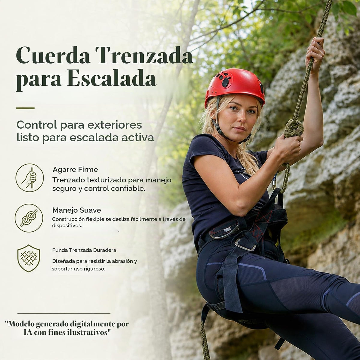 YUZENET Cuerda de arborista de poliéster trenzada (3\/8 pulgadas x...