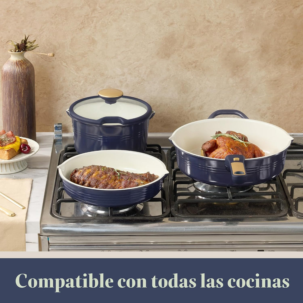 CAROTE Juego de 21 utensilios de cocina de titanio, juego de ollas...