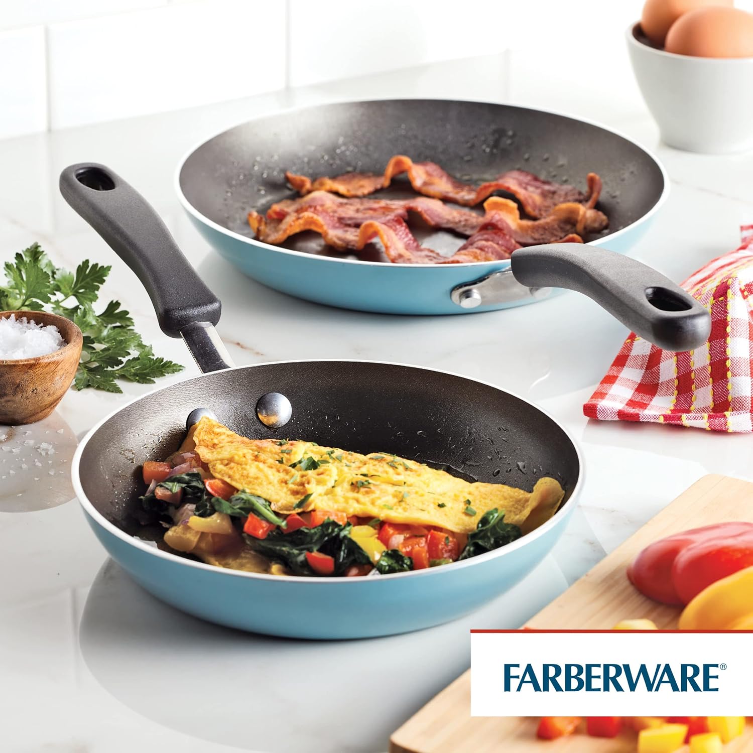 Farberware Cookstart DiamondMax - Juego de sartenes antiadherentes,...