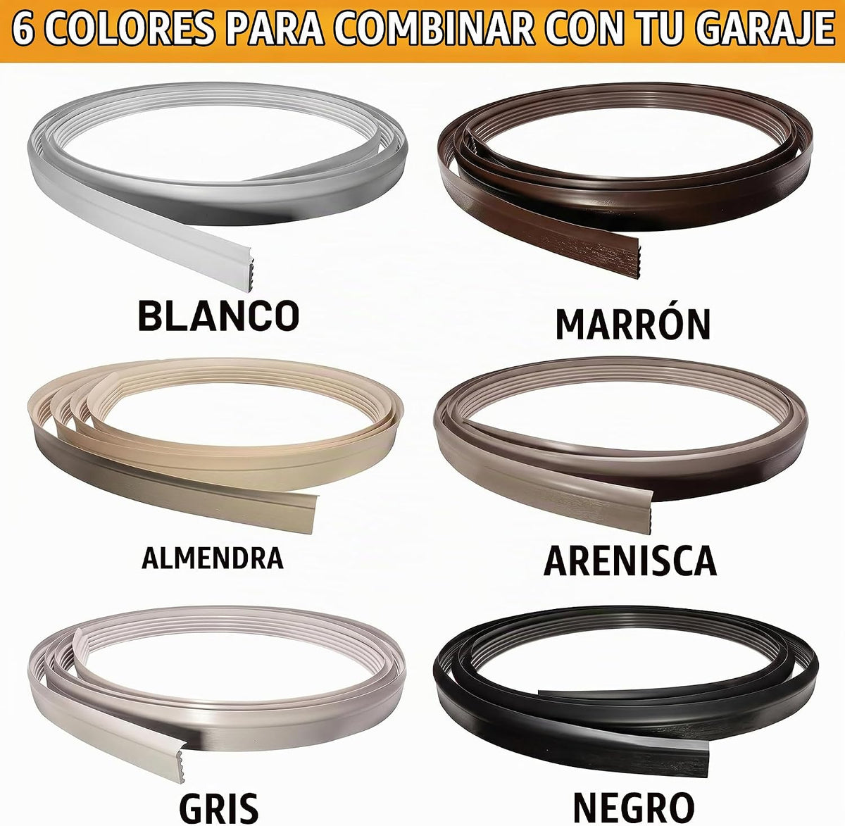 Kit de sellado de puerta de cochera DuraSeal, blanco de 34 pies - S...