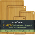 Keechee Juego de 4 tablas de cortar de madera natural para cocina c...