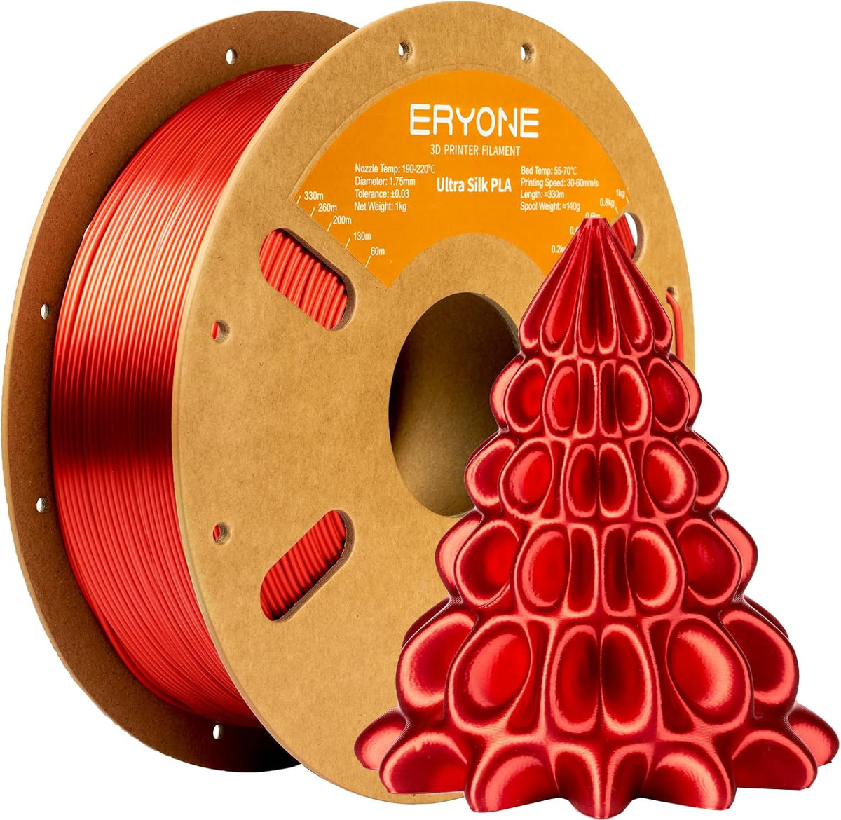 ERYONE Filamento de seda PLA+ de 0.07 in, brillante para impresora...