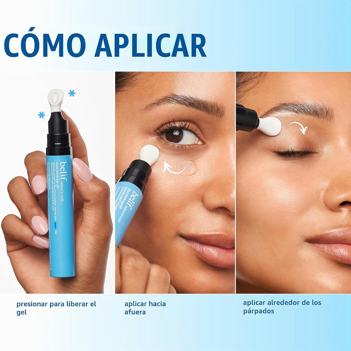 belif Aqua Bomb Gel refrescante para ojos, cafeína y ácido hialurón...