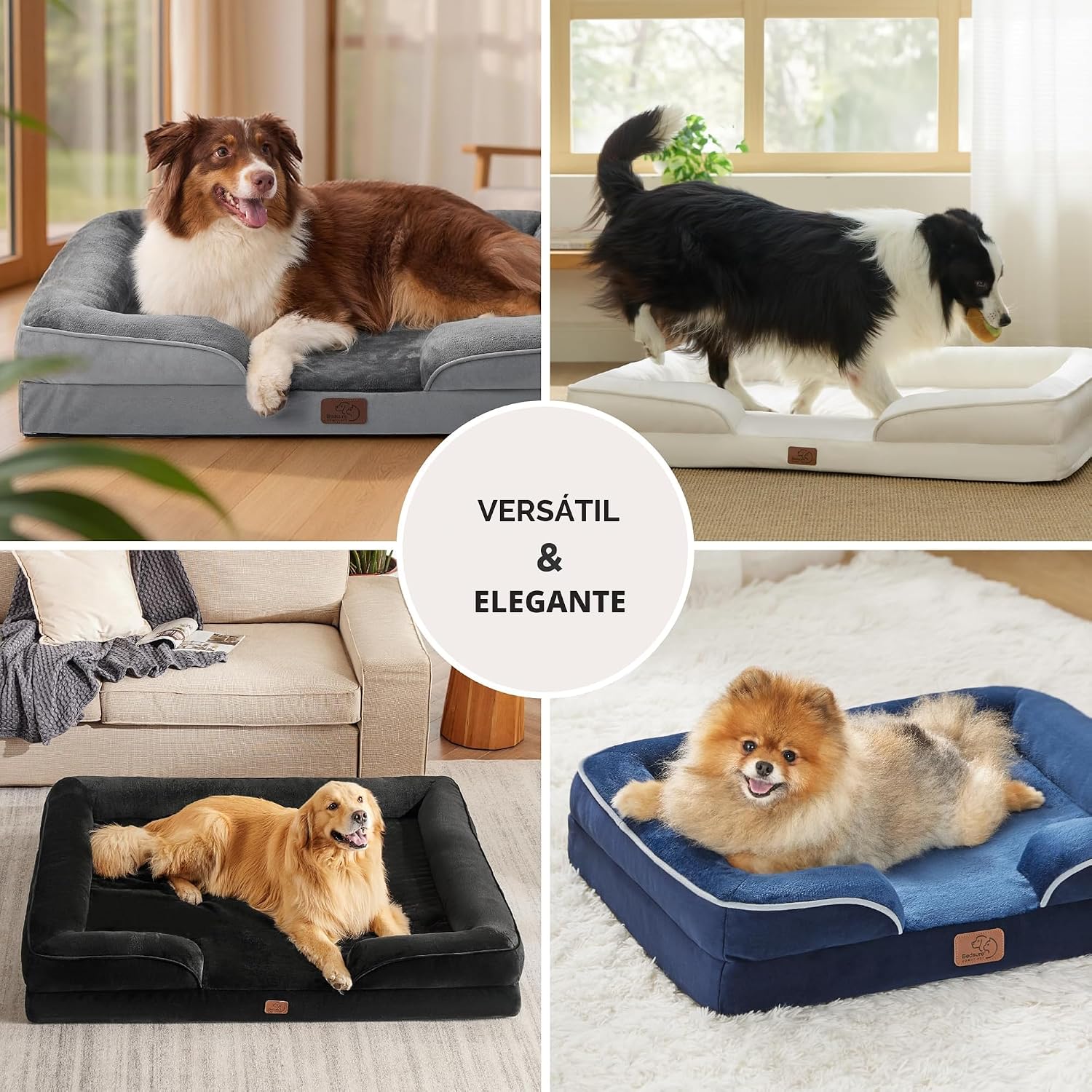 Bedsure Camas Ortopédicas para Perros Tamaño Grande - Cama Lavable...