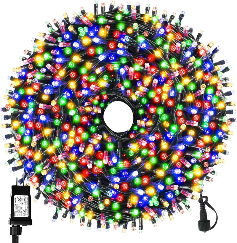 MZD8391 1000 luces LED de Navidad de 328 pies para interiores y ext...