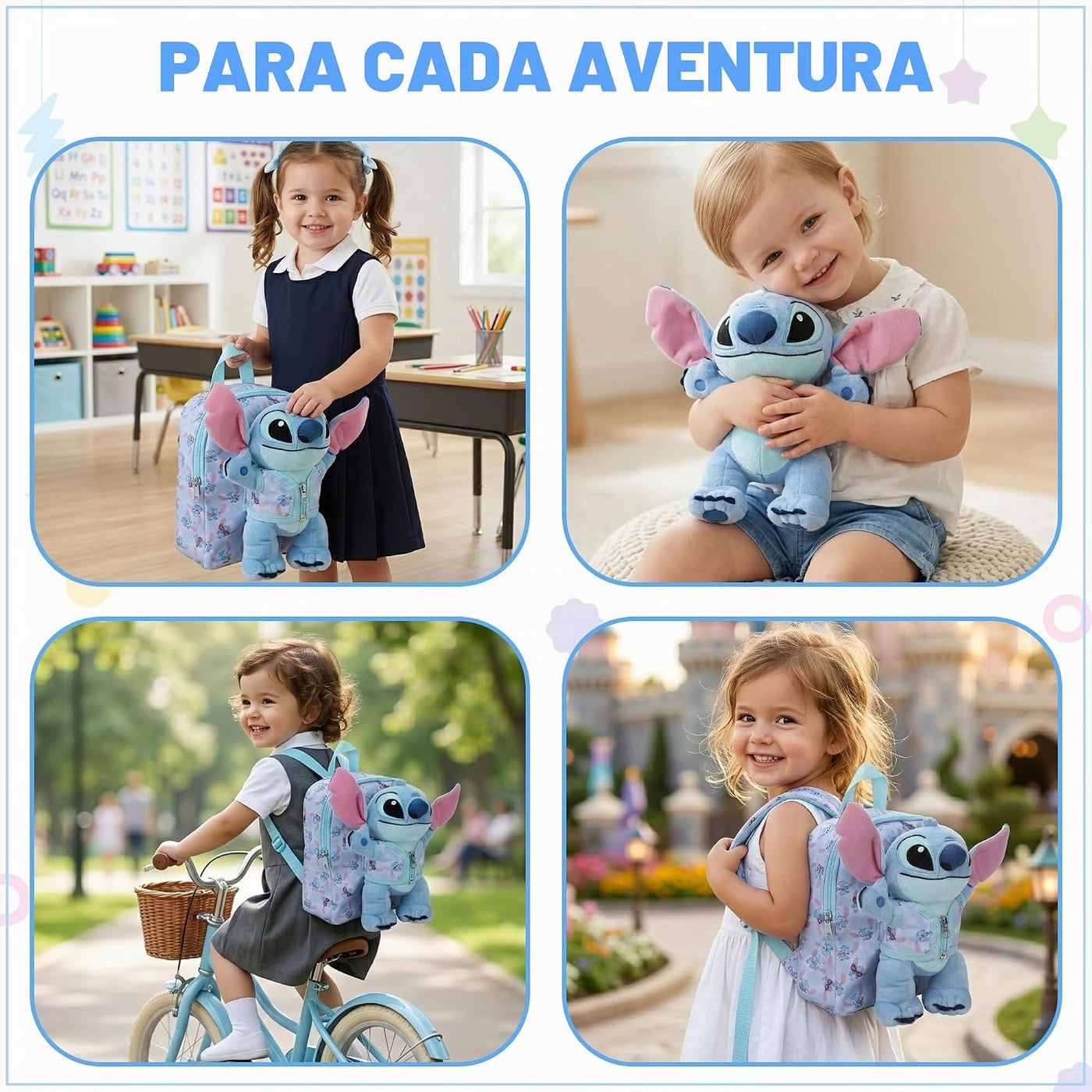 Bioworld Lilo &amp; Stitch - Mochila de felpa de 10 pulgadas