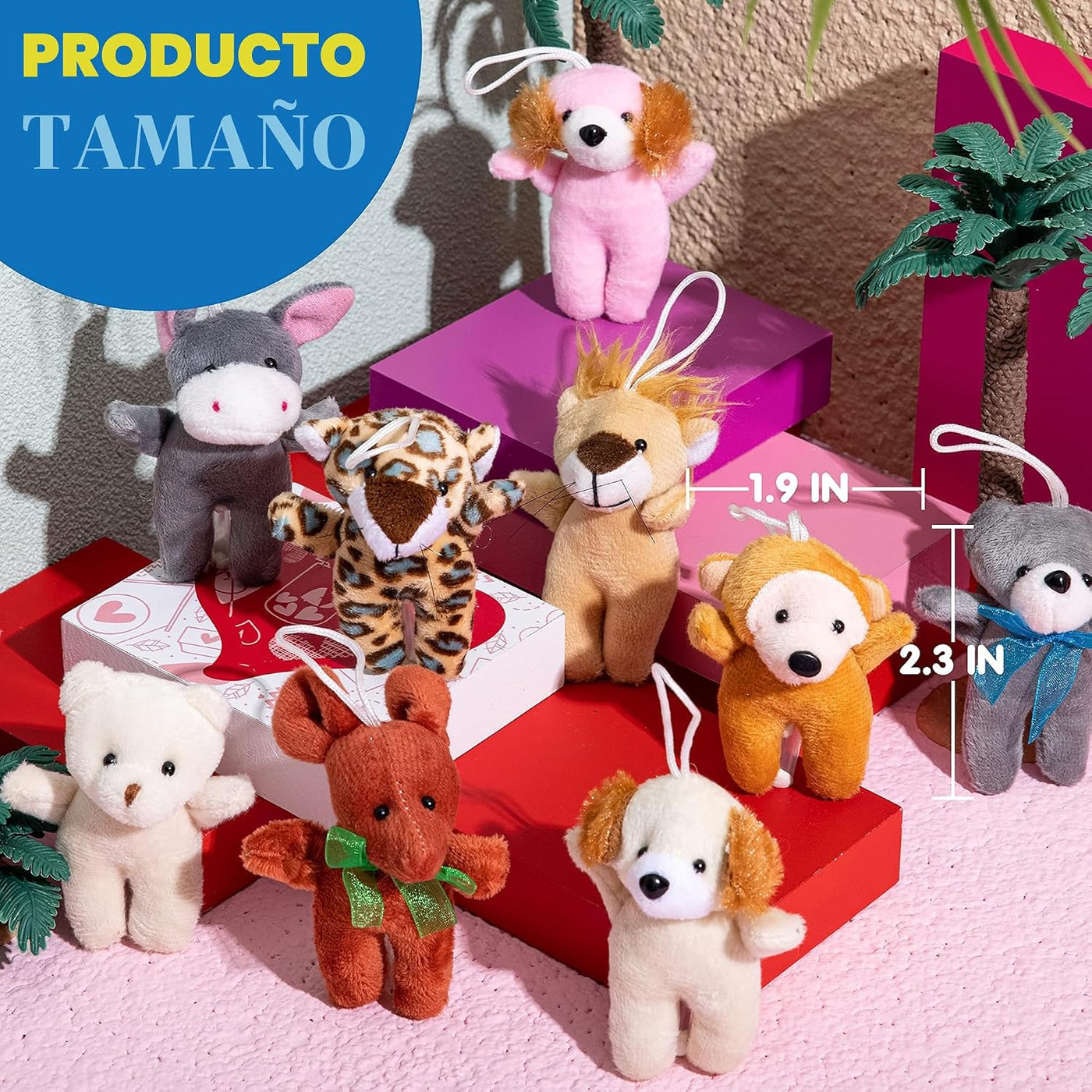 JOYIN 24 juguetes de peluche de animales pequeños (24 unidades de 3...