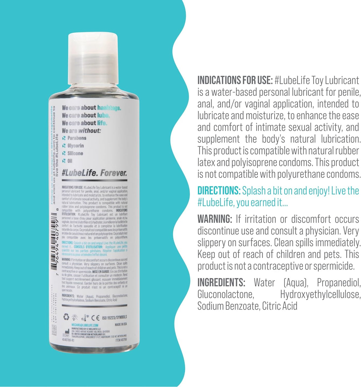 LubeLife Lubricante a base de agua \u2013 Lubricante personal segur...