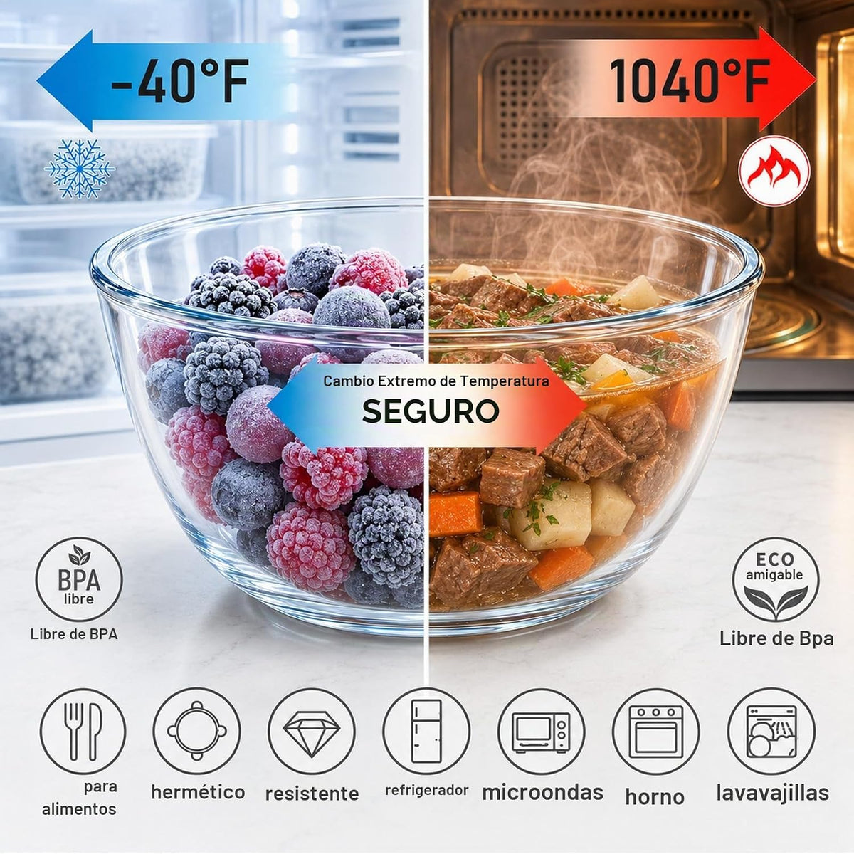 Juego de 7 cuencos para mezclar con tapas herméticas, cuenco de vid...