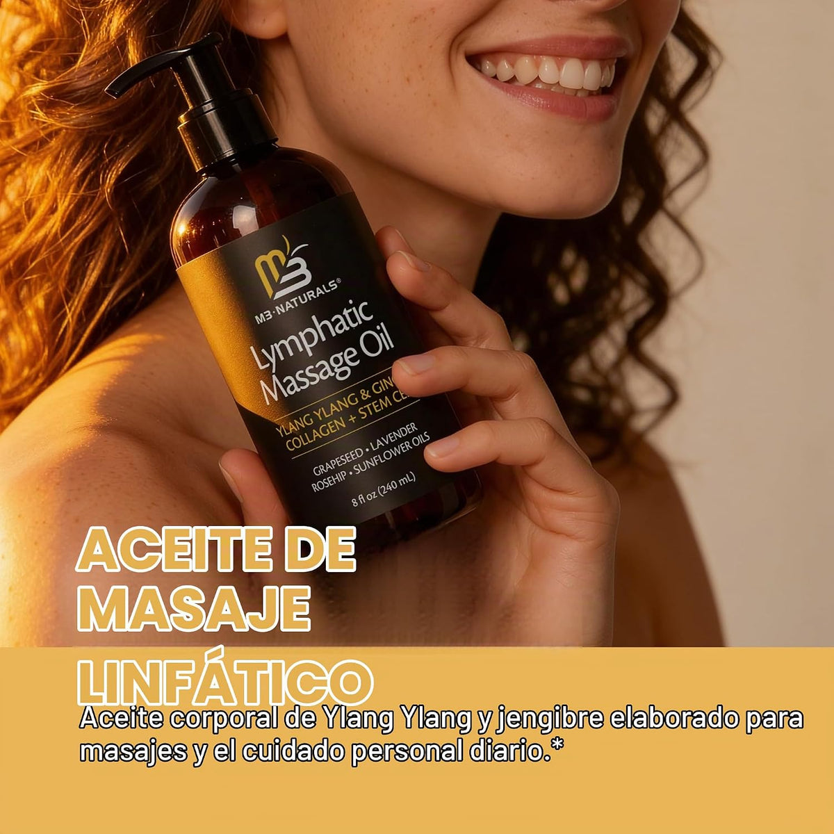 Ylang Ylang + Aceite de masaje de jengibre para terapia de masaje y...