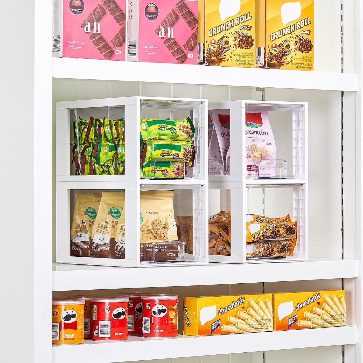Vtopmart - Paquete de 4 cajones de almacenamiento grandes apilables...
