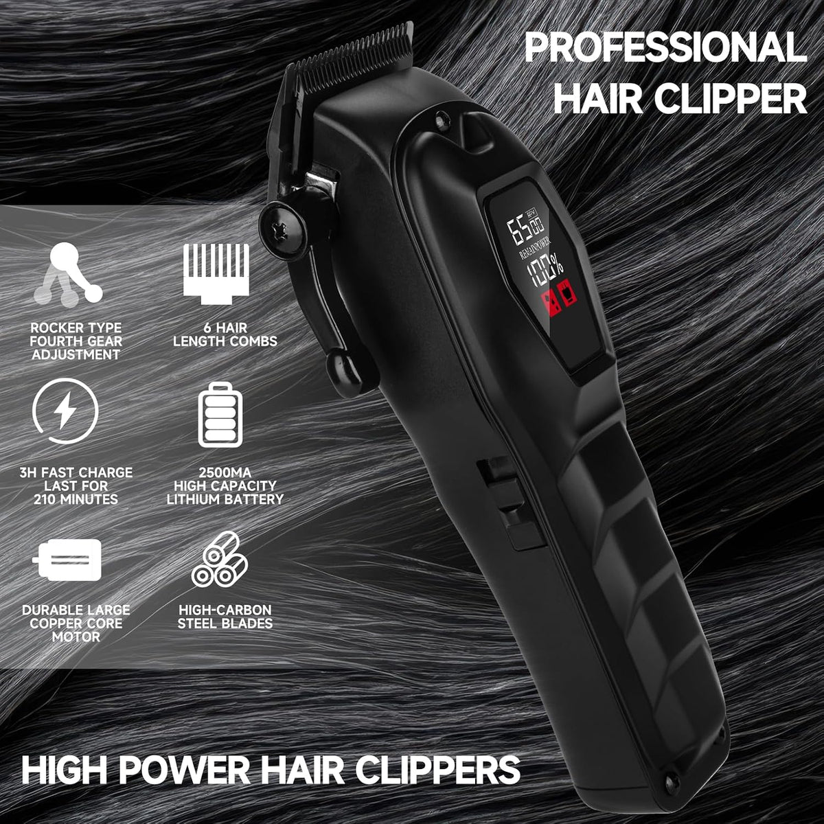 Cortapelos para hombres, recortadora de pelo profesional, inalámbri...