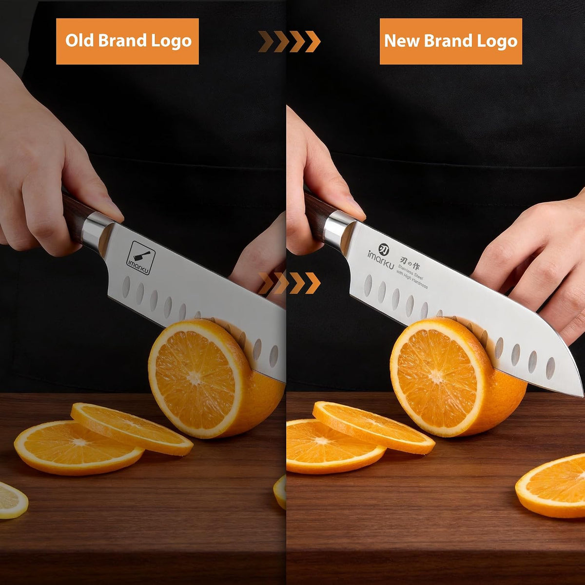 imarku Santoku Cuchillo de chef japonés de acero inoxidable de alto...