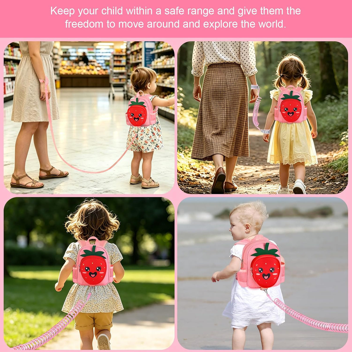 Accmor Mochila para niños con correa, lindas mini mochilas 4 en 1 c...