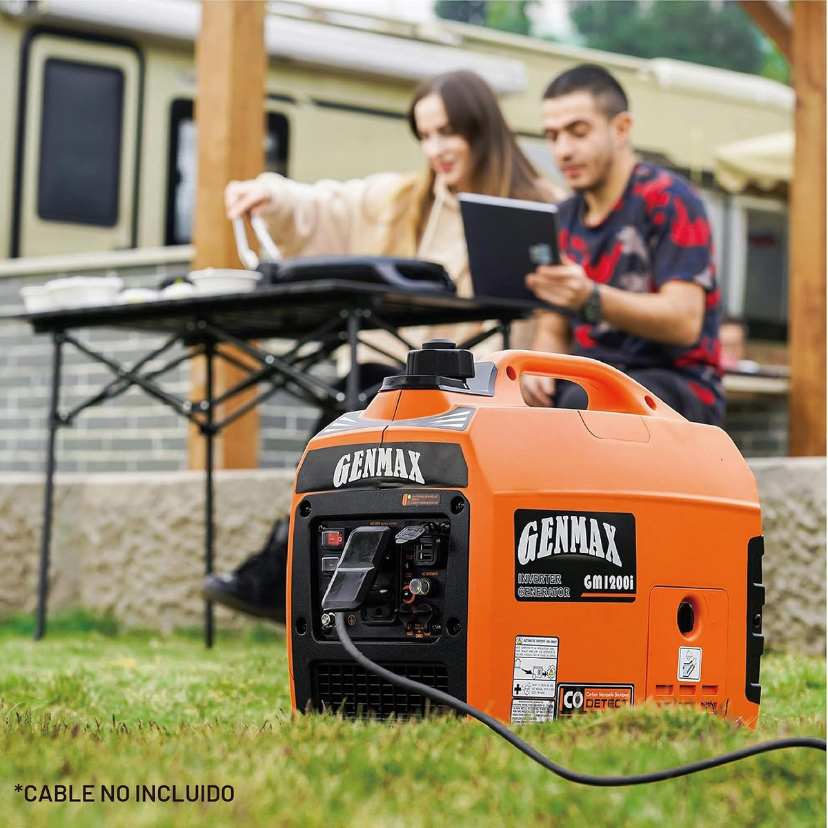 GENMAX Generador portátil, motor de gas ultra silencioso de 1200 W,...