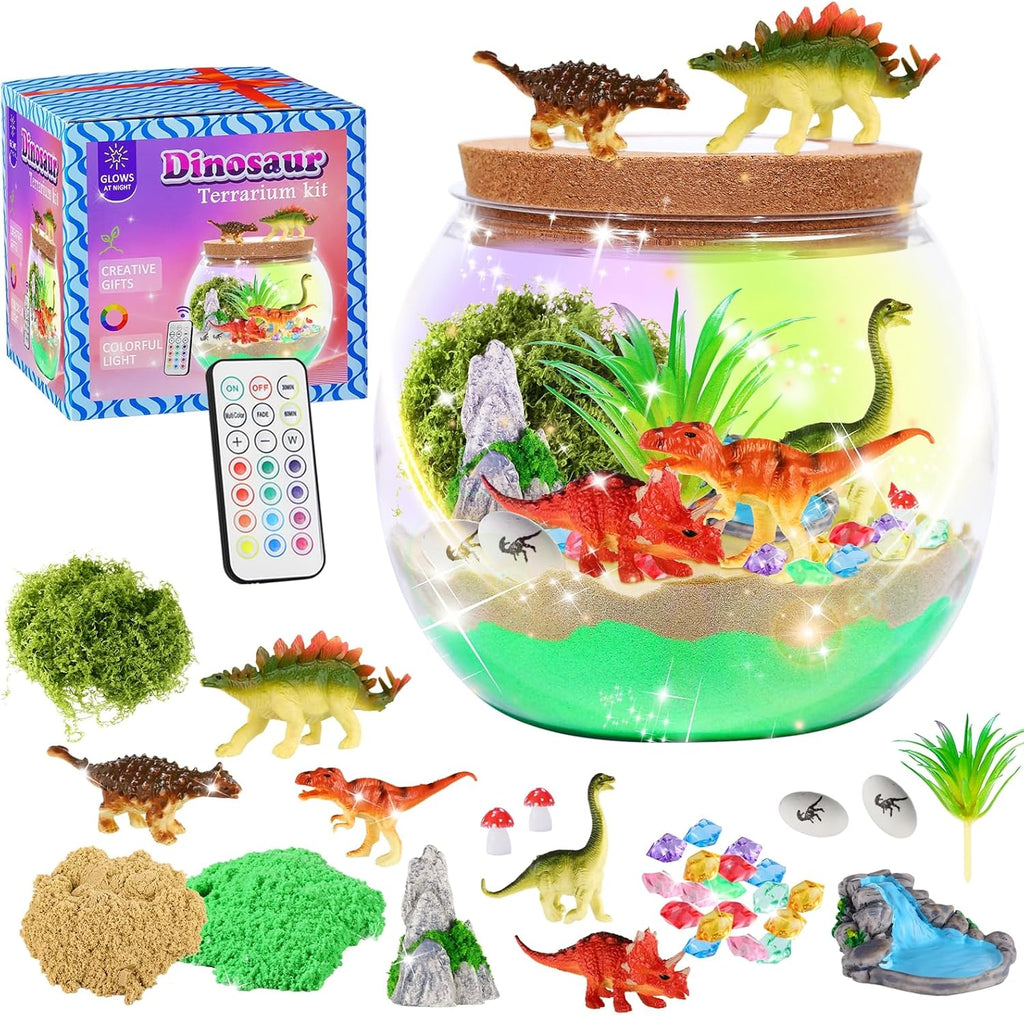 Hannstar Kit de terrario de dinosaurios para niños, actividades de...
