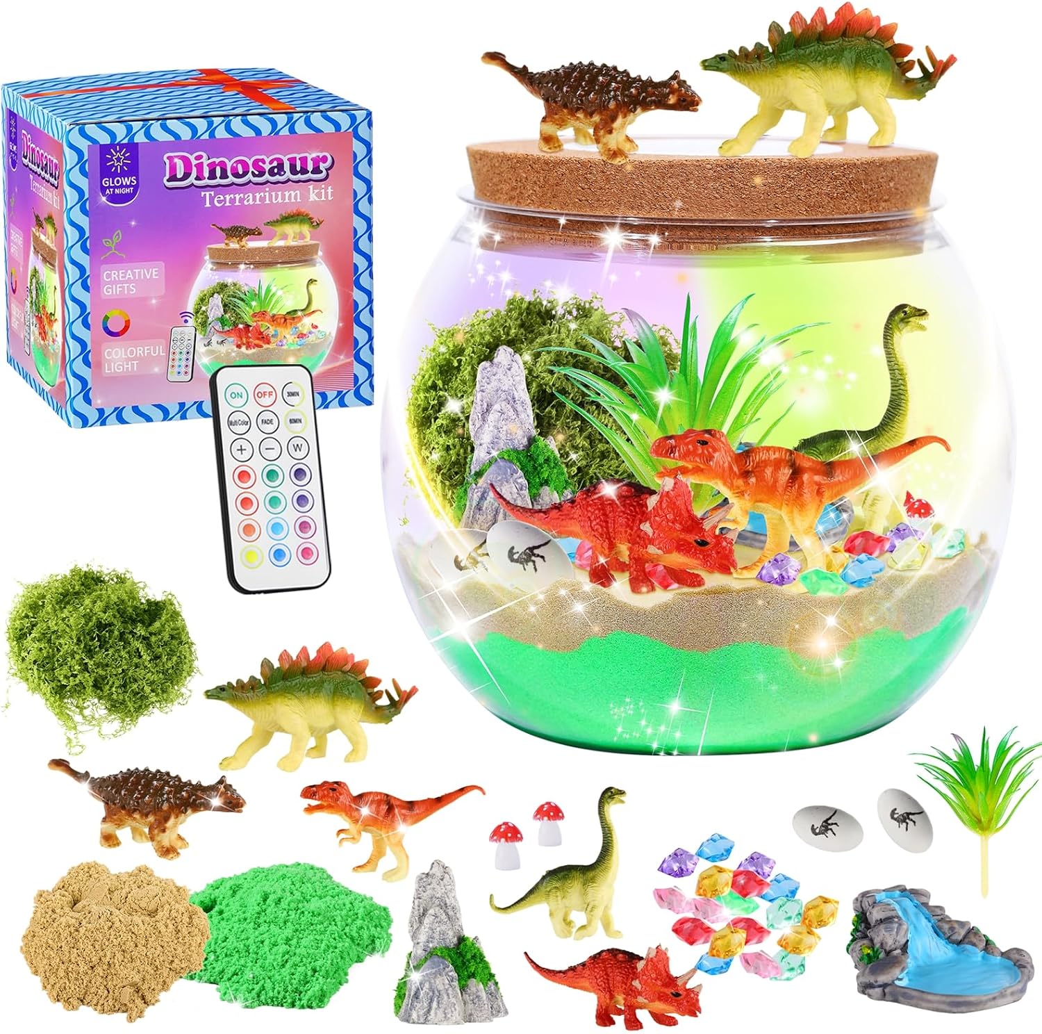 Hannstar Kit de terrario de dinosaurios para niños, actividades de...