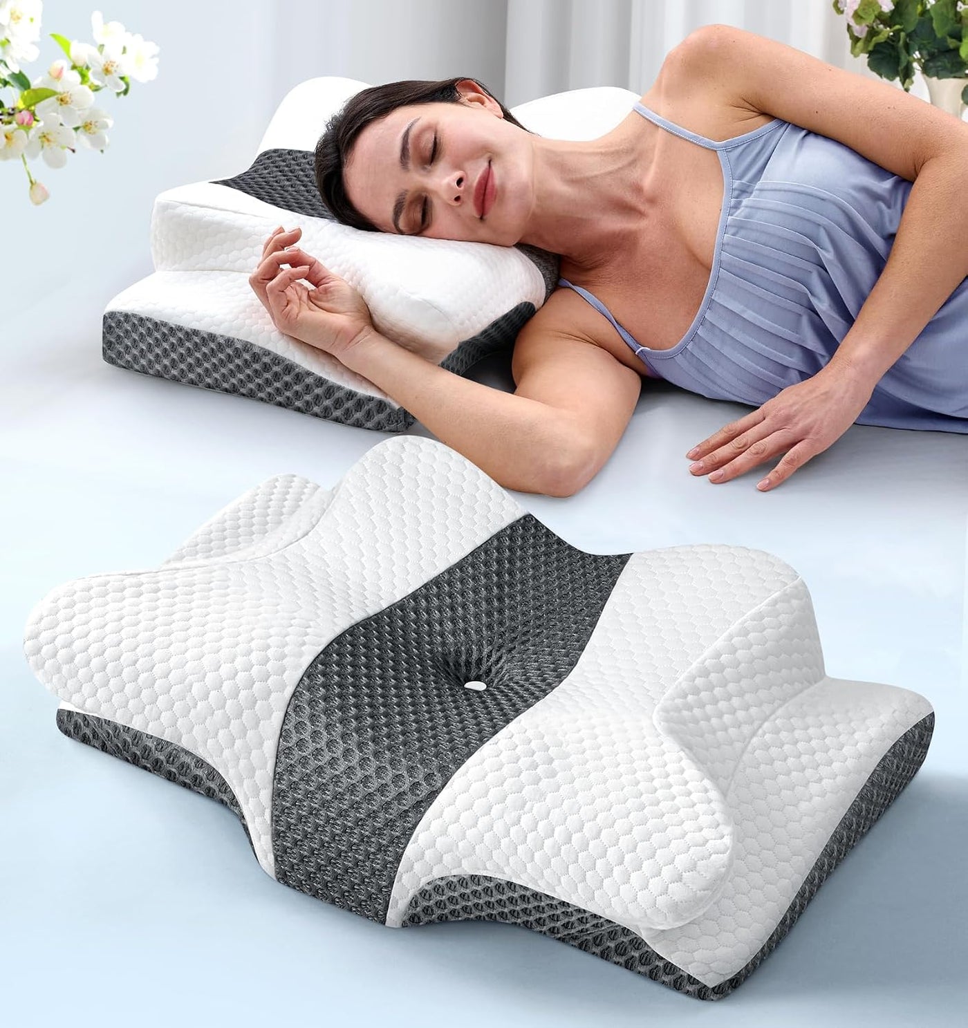 Sleep Doctor - Almohada cervical para dormir, ergonómica, para dorm...