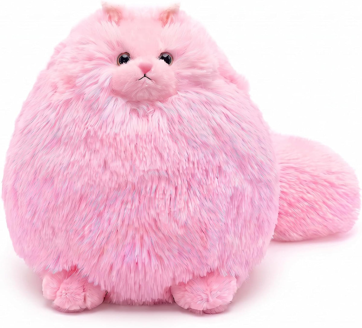 Winsterch Juguete de peluche de gato, gato de peluche rosa de 10 pu...