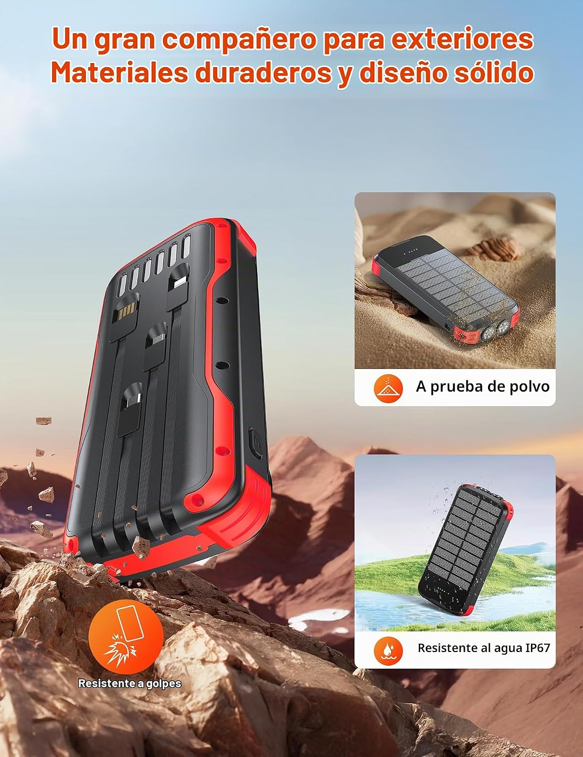 El banco 40000mAh PD20W de la energía solar de SOXONO ayuna cargado...