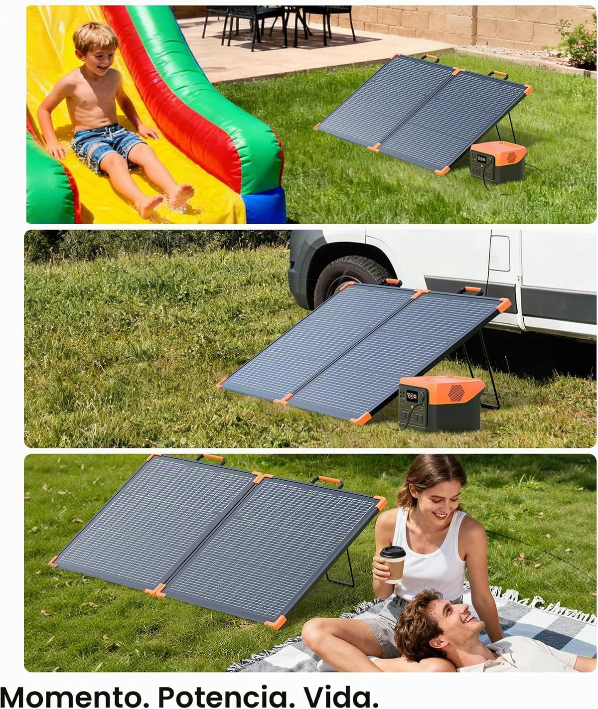 ZOUPW Panel solar portátil bifacial de 110 W, tipo N 16BB 25% carga...