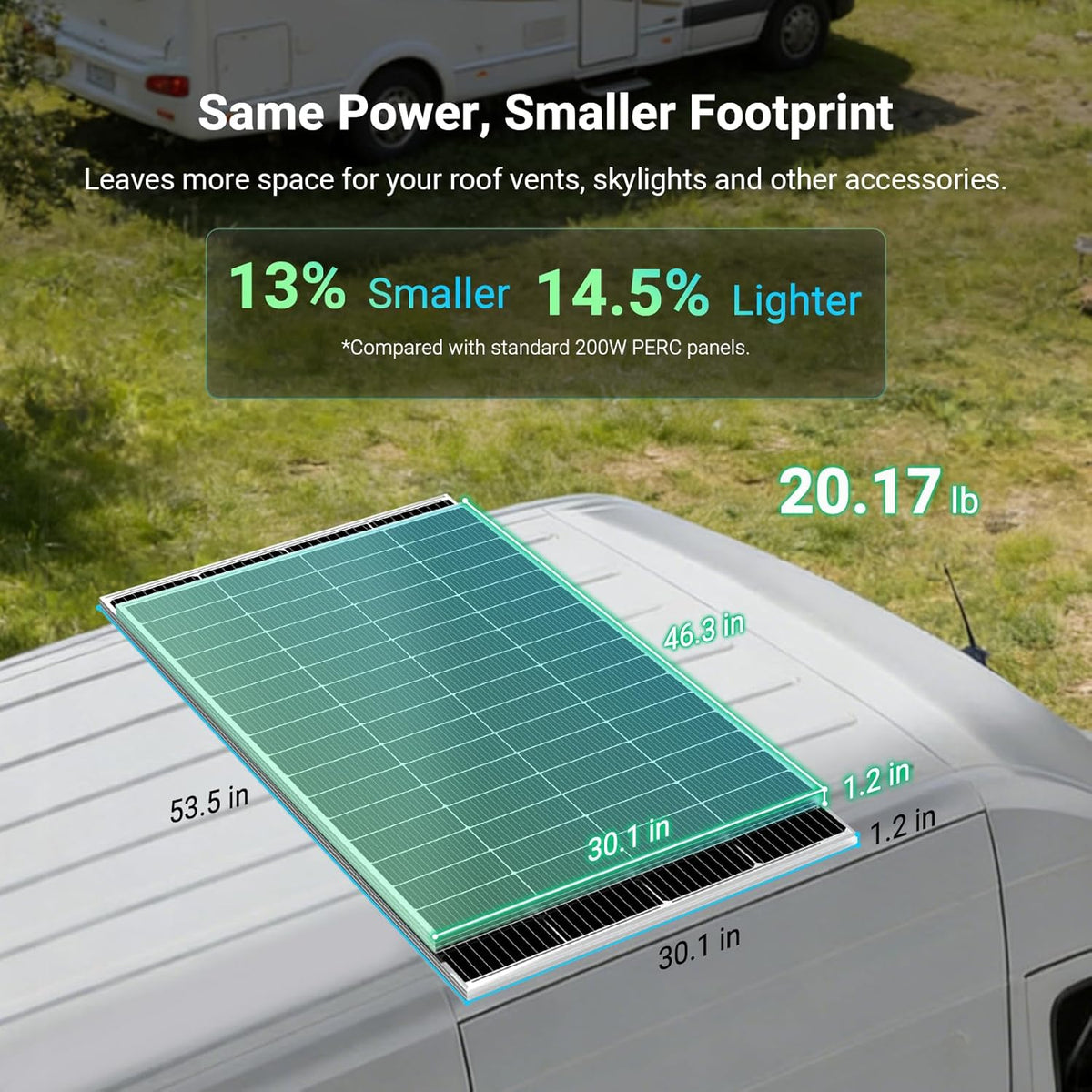 HQST Panel solar de 400 W, 2 x 200 W, tipo N, 16 BB, hasta 25.4 % d...